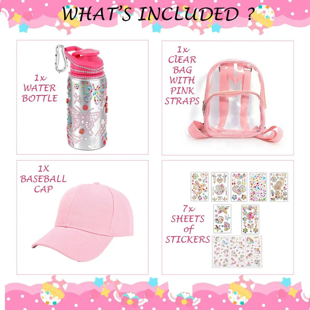 Decorate Water bottle Cap Bag Unicorn Gem stickers Girls Gift