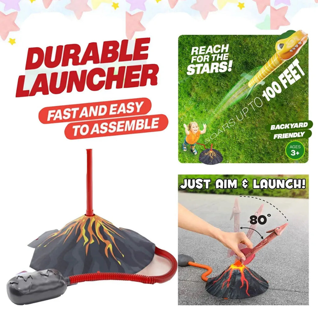 Dino Blasters, Rocket Launcher for Kids ー Soars 100 Feet. Kids