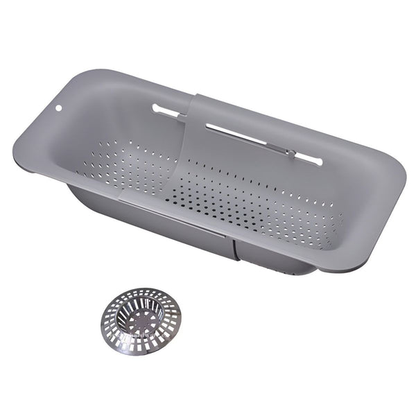 Over the Sink Kitchen Colander Strainer Basket Extendable & Sink Stainer