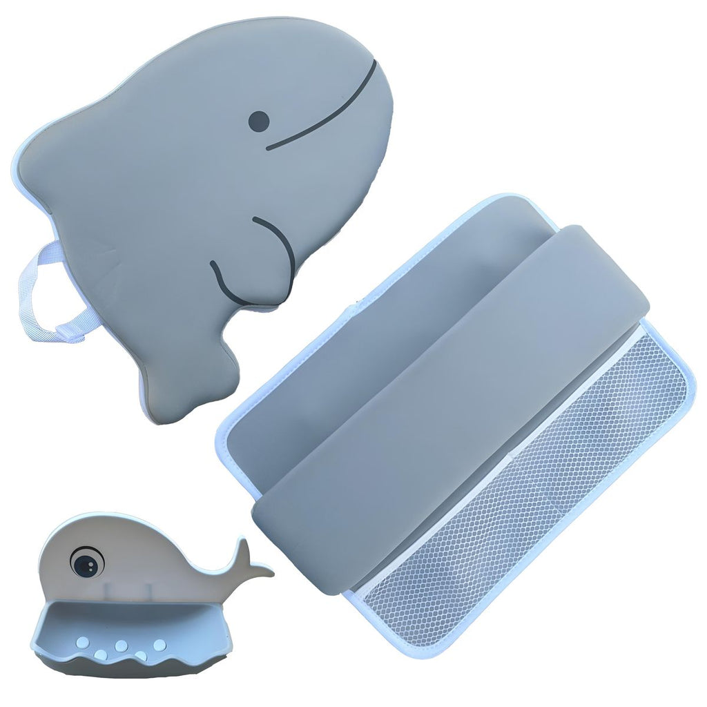 Whale Bathtub Kneeler, Elbow Rest Pad & Soap Dish Set For Baby bathing Moms
