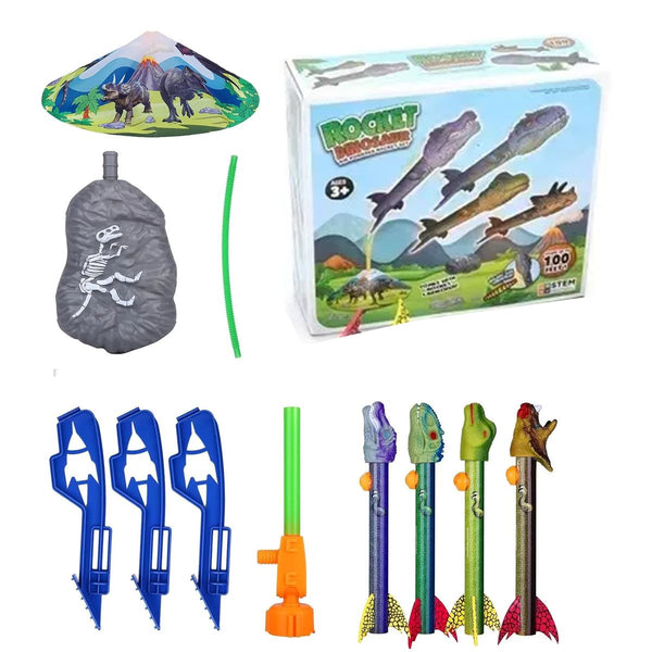 Dino Blasters Jump Rocket Launcher STEM IndoorOutdoor Toy Launch upto 100Ft