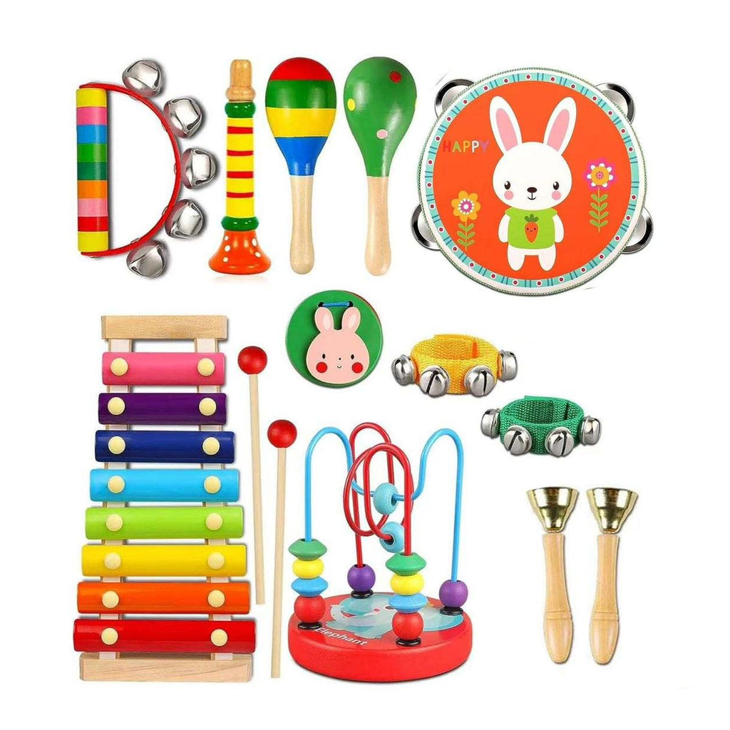 Toddler Musical Instruments Wooden Percussion Educational Preschool Toy Set