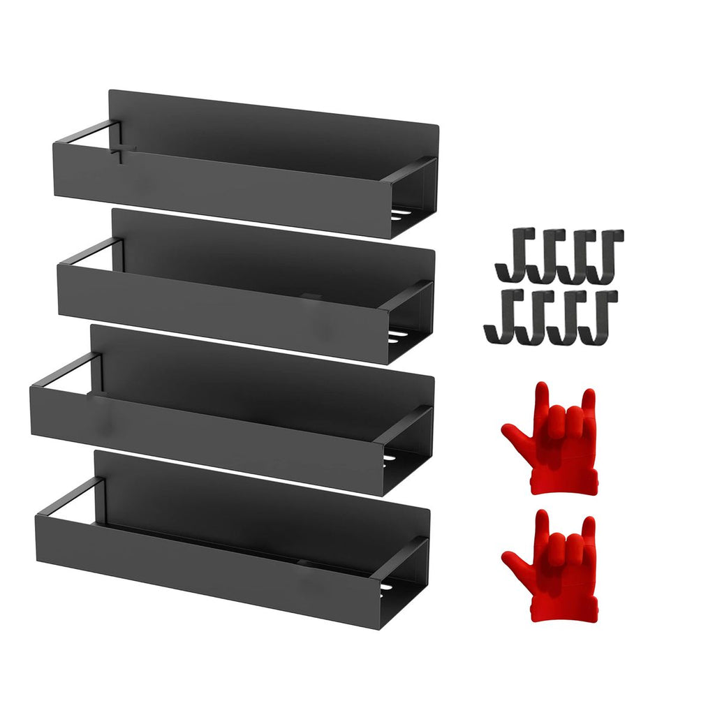 4 Pack Magnetic Spice Storage Organizer Shelf Set for Refrigerator/Oven